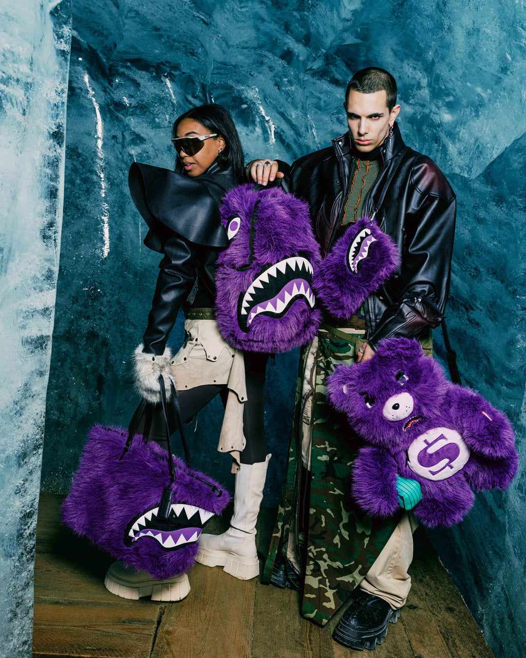 FURZILLA SHARK (PURP) CROSSOVER CLUTCH