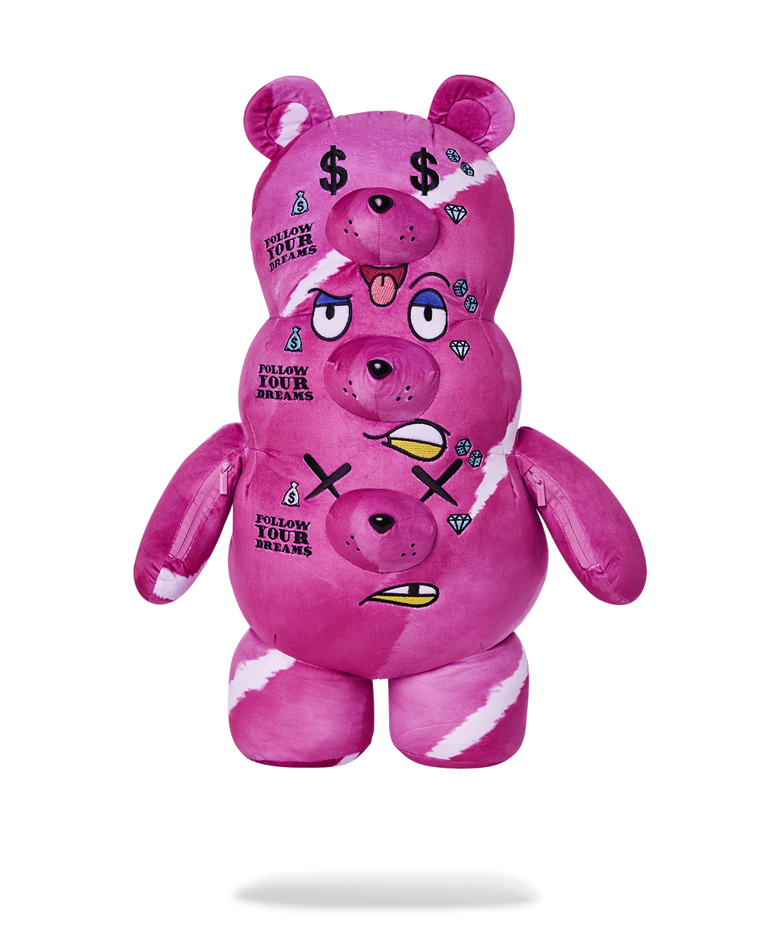 THE 3 HEADED BEAR PLUSH TEDDYBEAR BACKPACK