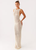 Beach House Crochet Maxi Dress - White