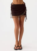 Sahana Beaded Mini Skirt - Chocolate